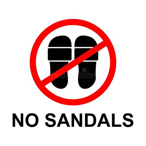 No Sandals Icon Logo Caution Stock Vector Illustration Of Caution