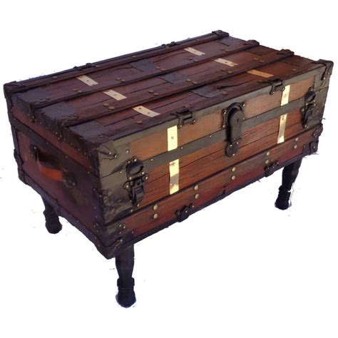 And here's how i turned this old trunk coffee table. Antique Steamer Trunk/Coffee Table | Chairish