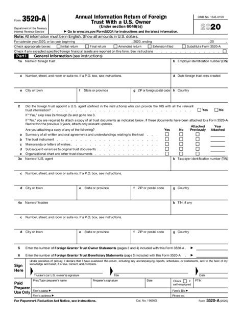 2020 Form Irs 3520 A Fill Online Printable Fillable Blank Pdffiller