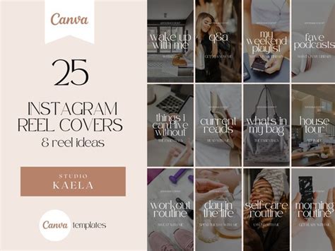 25 Instagram Reel Covers Customizable Canva Templates Etsy