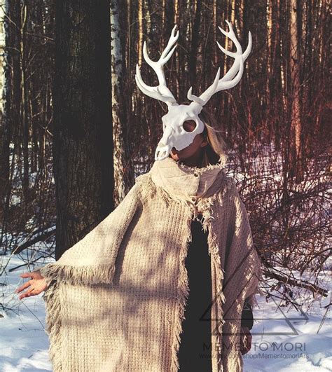 Deer Skull Mask With Antlers Wendigo Macabre Mask Buck Etsy