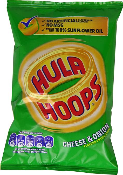 Hula Hoops Cheese And Onion Flavour Potato Rings 34 G Pack Of 48