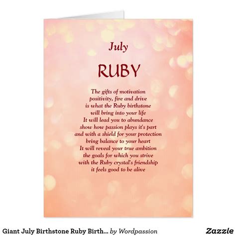 July 30 zodiac sign is leo. Giant July Birthstone Ruby Birthday Greeting Card | Zazzle ...