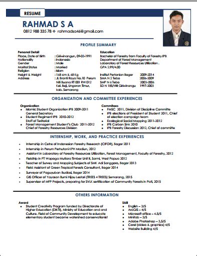 Walaupun template resume ini design @ rekabentuk yang moden dan elegen, ianya masih lagi dikategorikan resume yang simple dan stylish. Contoh Resume Terbaik Fresh Graduate - Surat JK