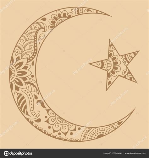 Religious Islamic Symbol Of The Star And The Crescent Decorative Sign