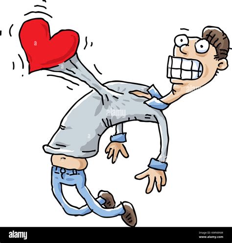 A Cartoon Man S Heart Beating Out Of His Chest Stock Photo Alamy