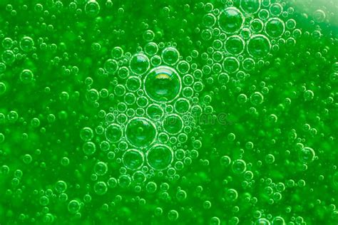 Abstract Liquid Soap Bubbles Green Background Stock Image Image Of