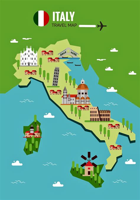 Mapa De Atracciones De Italia