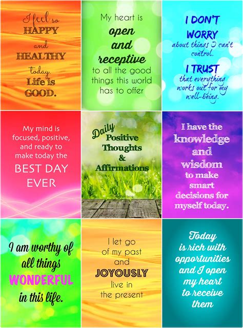 Printable Positive Affirmations