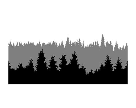 Treeline Svg For Tumblers Tree Line Northern Lights Svg Etsy