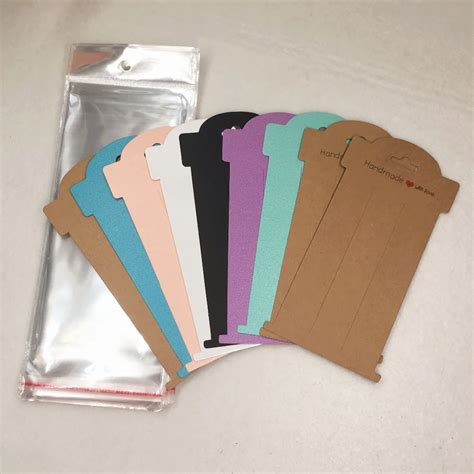 Buy 100pcs Kraft Paper Woven Hair Clip Hair Claws Packaging Cards Multi Color
