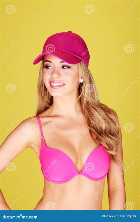 Pretty Busty Blonde In Bikini Stock Image Image Of Portrait Attractive 23222657