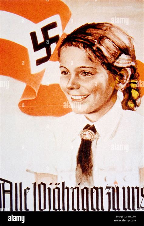 Nazi Plakat Für Das Bdm Liga Der Deutschen Mädchen Ca 1939 Stockfotografie Alamy