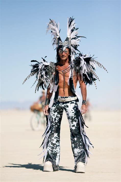 Amazing Costumes At The Playa Burning Man Carnival Of Mirrors Layne Robert Feather Warrior