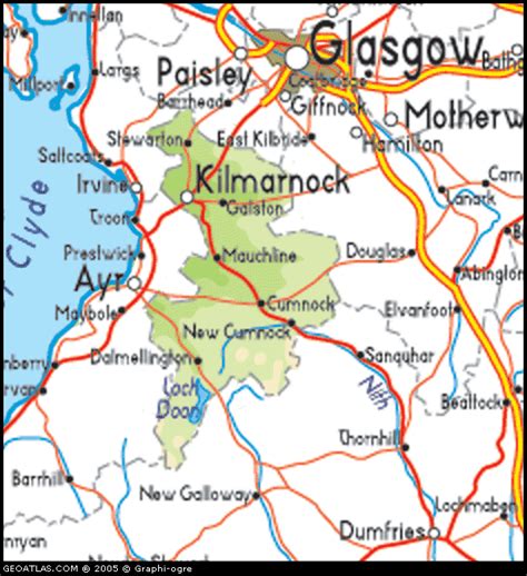 Map Of Scotland East Ayrshire Uk Map Uk Atlas