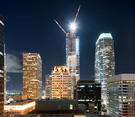 Wilshire Grand Center Rising Into Los Angeles Skyline Skyrisecities