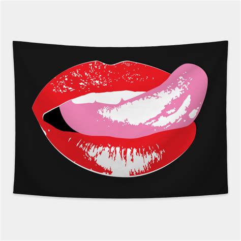 Pop Art Sexy Lips Tongue Lick Funny Art Tapestry Teepublic