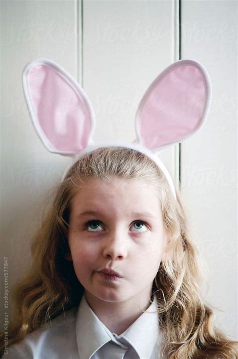 Girl With Easter Bunny Ears By Christina K Easter Bunny Ears Bunny Ear Easter Bunny