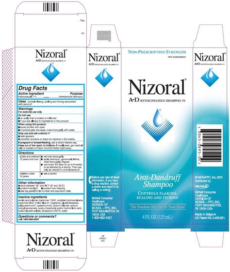 Nizoral A D Shampoo Johnson And Johnson Consumer Inc Mcneil Consumer