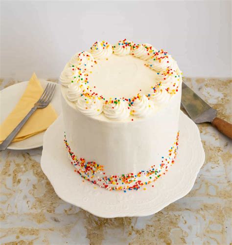 Easiest Vanilla Birthday Cake With Vanilla Buttercream Veena Azmanov