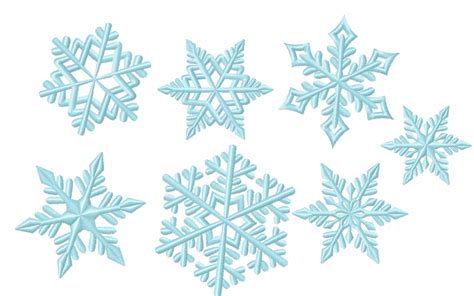 6 Snowflakes Machine Embroidery Designs Set Of 6 Snowflake In Assorted