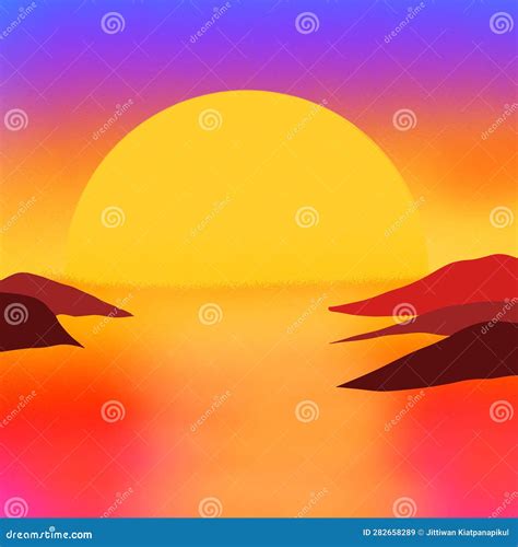 Mountain Sea View with Moon and Starry Night Sky Wallpaper Background