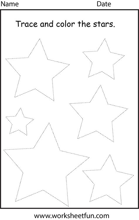Shape Tracing Star 1 Worksheet Free Printable Worksheets