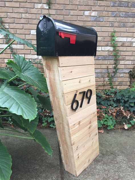 The Modpostmidcentury Mailbox Cedar Mailbox Custom Mailbox Etsy