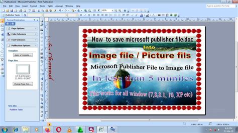 How To Turn A Publisher Document Into A Jpeg