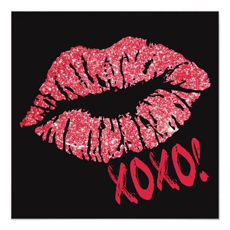 Red Glitter Lips Xoxo Poster Glitter Lips Lip Wallpaper