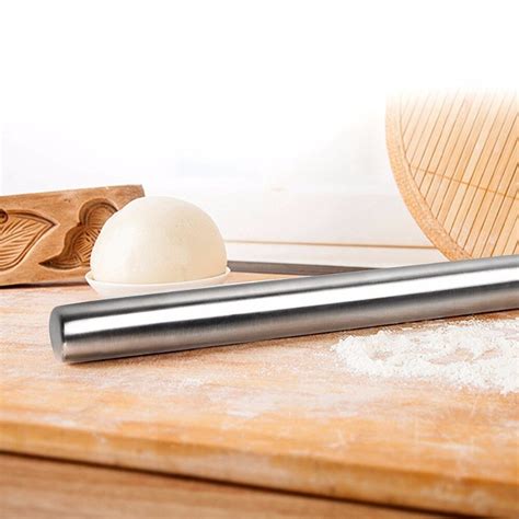 Cm Stainless Rolling Pin Non Stick Baking Roller Dough Pastry Pizza