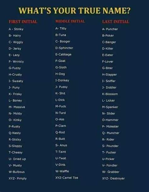 Pin By Lu Kroll On Funnies Funny Names Funny Name Generator Names