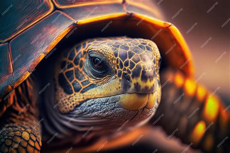 Premium Ai Image A Tortoises Face Captured In Macro With The
