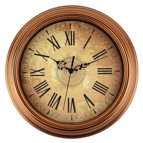 Retro Wall Clock Battery Operated Non Ticking Roman Numeral Decor