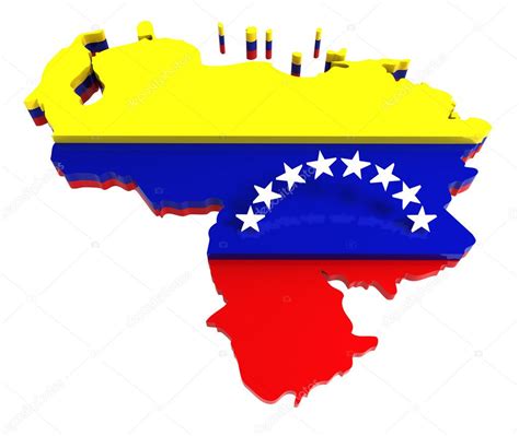 Venezuela Map With Flag 3d Illustration Isolated — Stock Photo