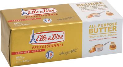 Elle & vire is a brand of tradition and innovation. Elle & Vire all Purpose butter 82% fat - Pastry and bakery ...