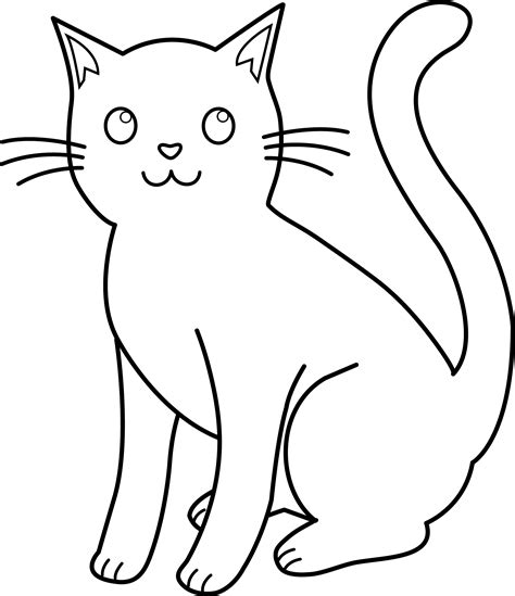 Free black and white cat drawing, download free clip art, free clip art on clipart library. Black and White Cat Lineart - Free Clip Art