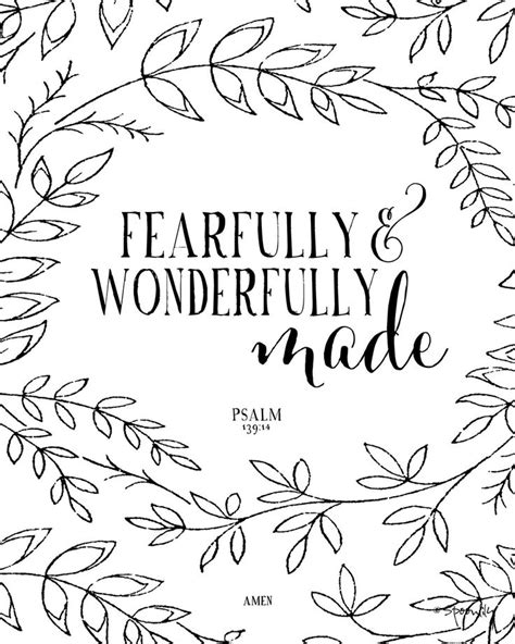 Fearfully And Wonderfully Made Psalm 13914 Christian Poster Print