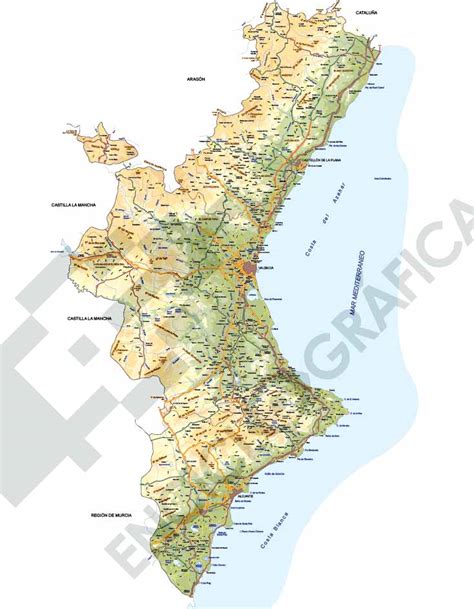 Mapa editable de la Comunidad Valenciana – Estudio de SITOgraphics