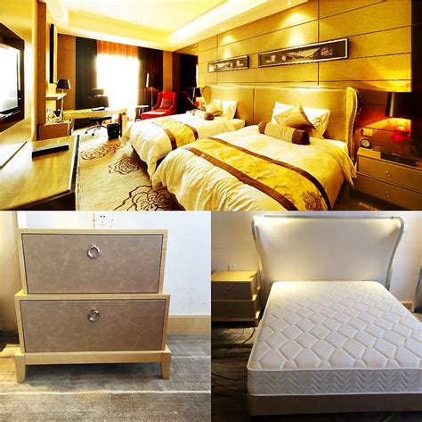 Chinese Delicate Customized Wooden Queen Bed Hotel Bedroom Furniture Glbd 003 China