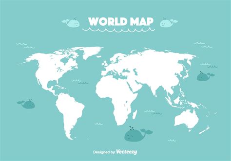 Cartoon World Map Vector Art Icons And Graphics For Free Download