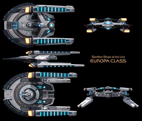 Europa Class Starship High Resolution By Enethrin On Deviantart