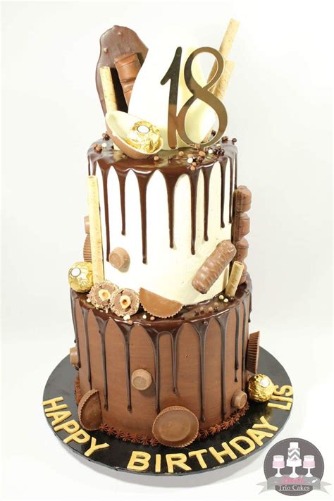 Drip Cake Chocolate Cake Designs Candy Birthday Cakes 18th Cake