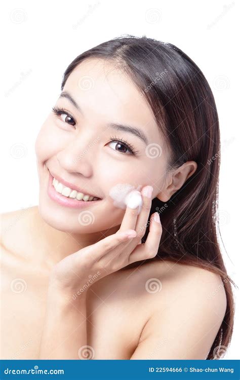 Beautiful Woman Washing Her Beauty Face Stock Photo Image Of Closeup Female