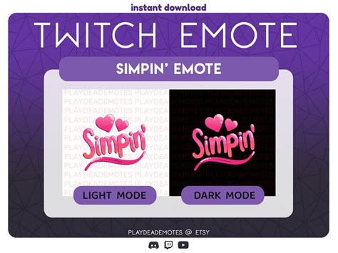 Simpin Twitch Emote Simpin Discord Emote Instant Download Twitch
