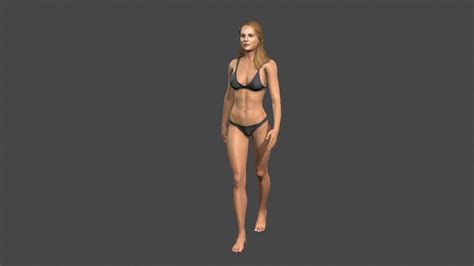 Beautiful Woman Rigged And Animated 3D Model 2