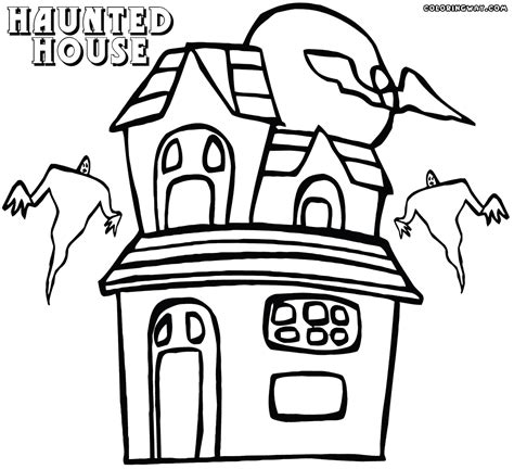 The children can add all the details of the house before colouring the picture in. Haunted House coloring pages | Coloring pages to download and print
