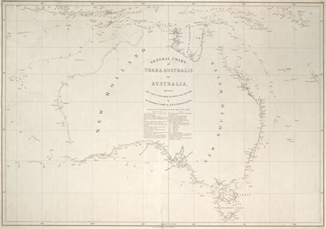 Matthew Flinders General Chart Of Terra Australis Or Australia High