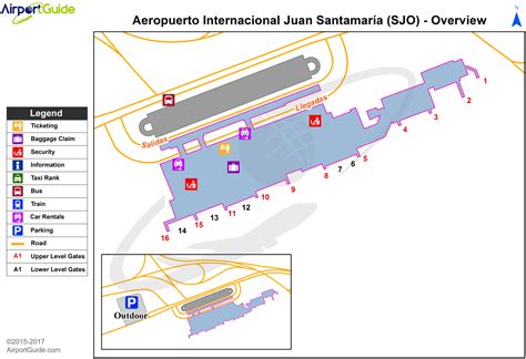 San Jose Juan Santamaria International Sjo Airport Terminal Map