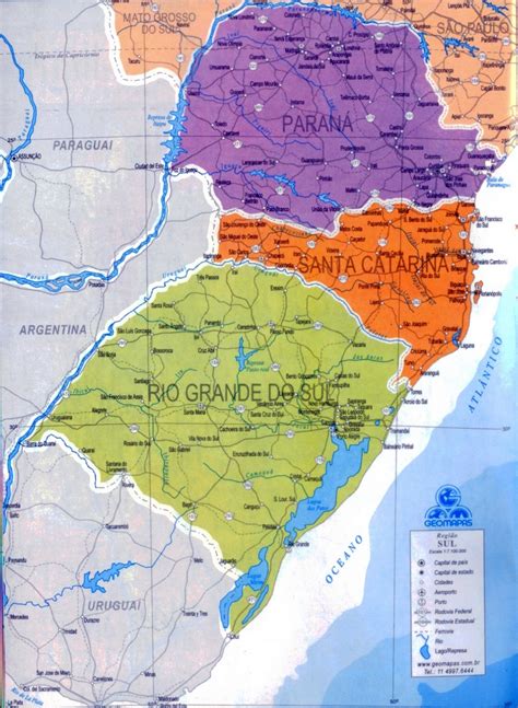 Mapa Da Região Sul Do Brasil Educabrilha